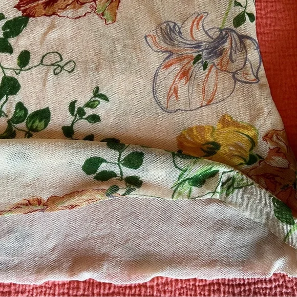 Anthropologie Floral V-Neck Long Sleeve Mesh Top - Picture 6 of 6